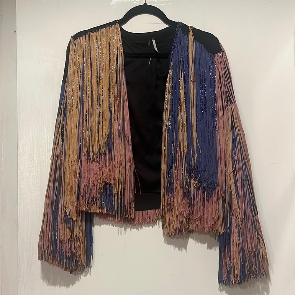Free people rare tassel jacket size med